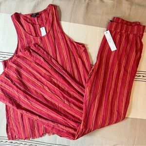 NEW Anthropologie DREW Linen Set | Tank Top and Wide Leg Pants | Size Small